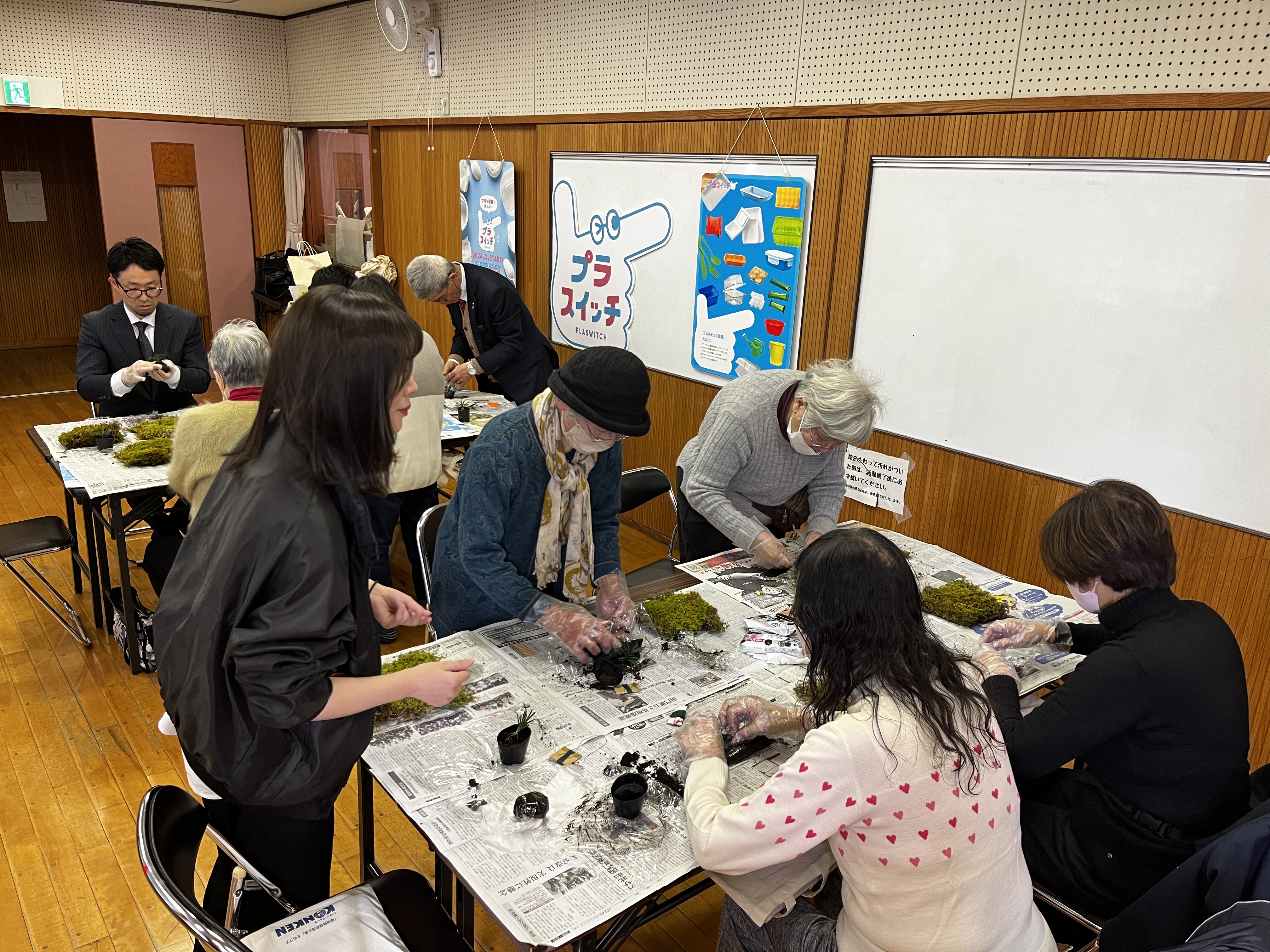 京山公民館にて苔玉作りのワークショップを開催致しました！